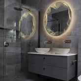 Espejo LED Redondo | Control por interruptor de pared | Luz blanca cálida - Reyze Seria Simetria Model 3